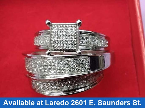Ring - Wedding Set - White Gold 10k (.417) 8.5 grams Size 8