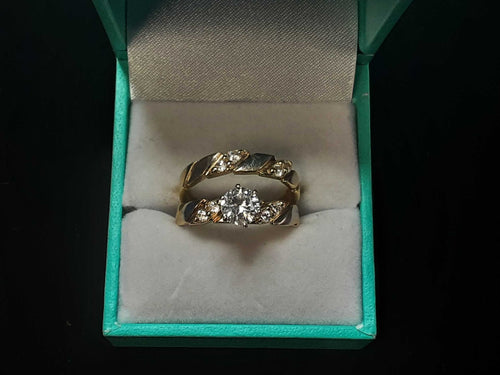 Ring - Engagement Set - Yellow Gold 14k (.585) 5.8 grams Size 20