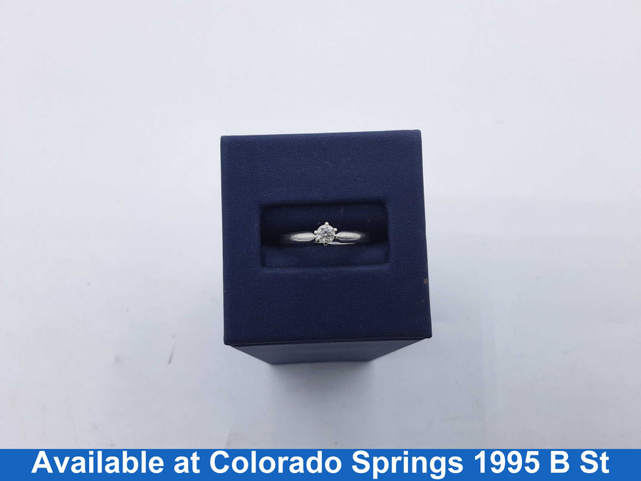 Women's Ring - Solitaire - White Gold 14k (.585) 2.1 grams Size 7
