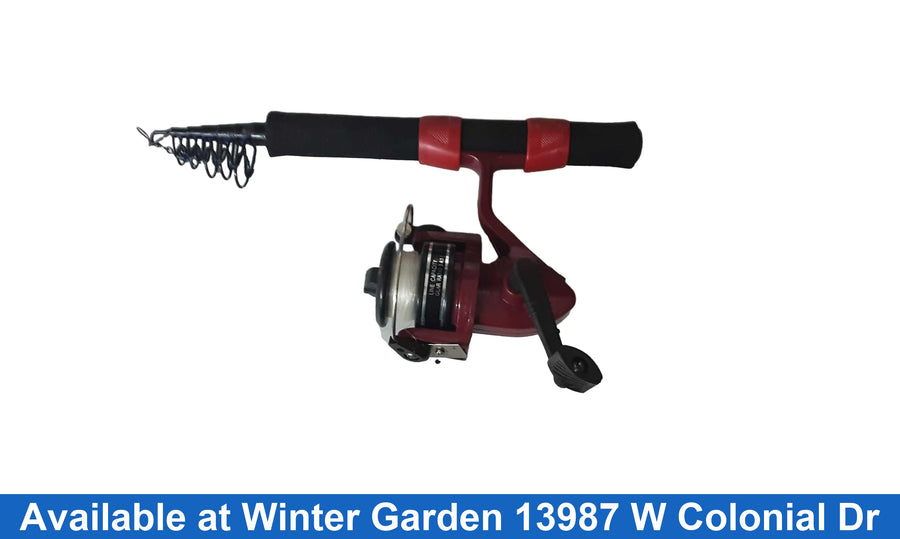 Mammoth Pocket Fishing Red Fishing Rod & Reel Combo