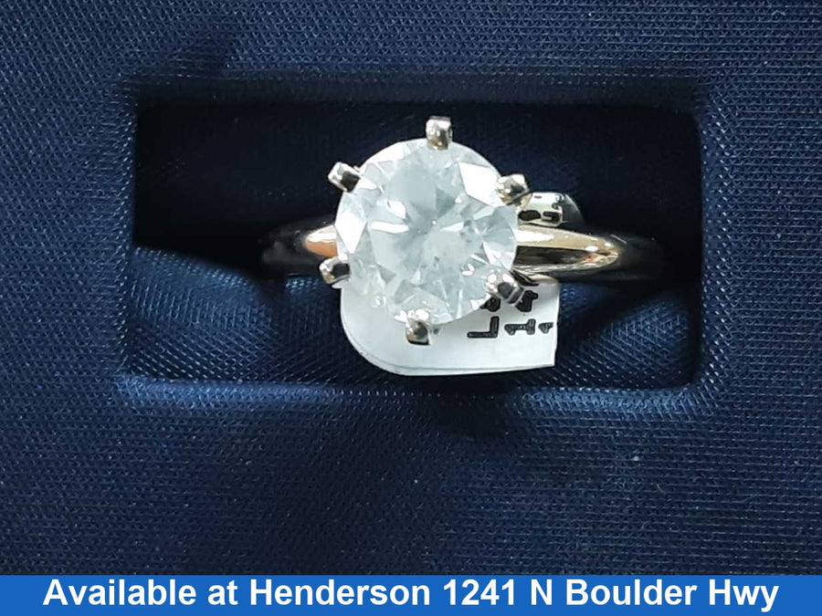 Women's Ring - Solitaire - Yellow Gold 14k (.585) 3.1 grams Size 13.5