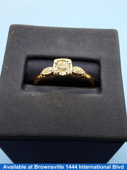 Ring - Engagement Set - Yellow Gold 14k (.585) 1.8 grams Size 8