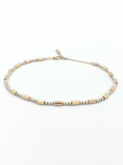 Bead Bracelet - Tricolor Gold 10k (.417) 4.9 grams 10 inch