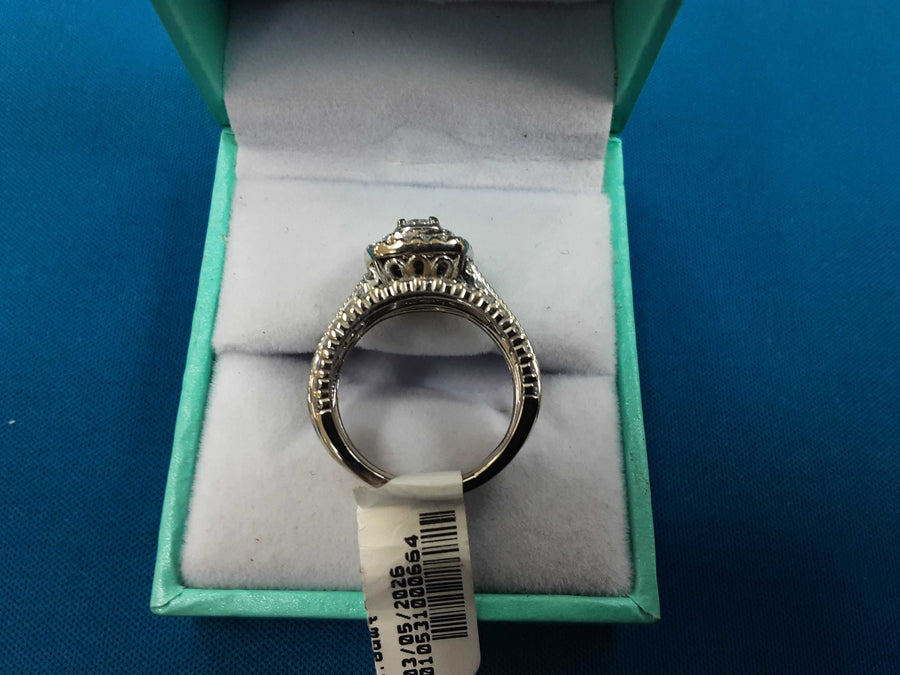 Ring - Wedding Set - White Gold 14k (.585) 7.2 grams Size 5