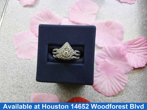 Ring - Engagement Set - White Gold 14k (.585) 5.8 grams Size 7.5