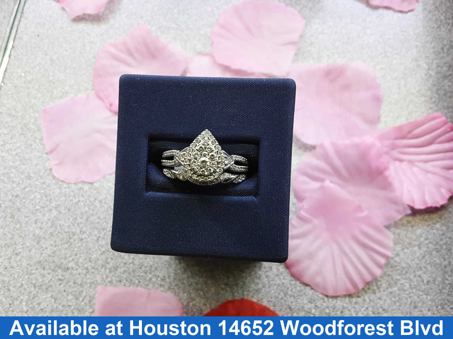 Ring - Engagement Set - White Gold 14k (.585) 5.8 grams Size 7.5