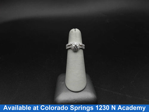 Ring - Wedding Set - White Gold 14k (.585) 5.1 grams Size 5