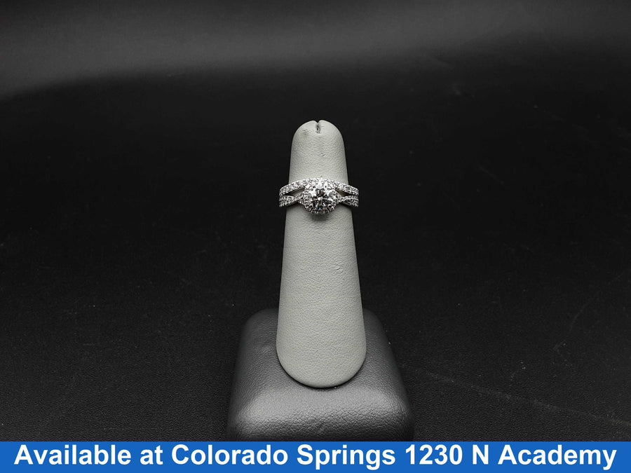 Ring - Wedding Set - White Gold 14k (.585) 5.1 grams Size 5