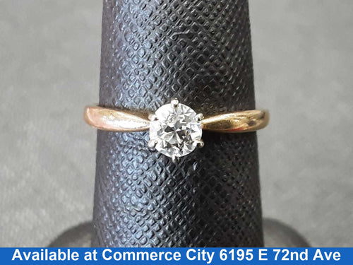 Women's Ring - Solitaire - Yellow Gold 10k (.417) 1.9 grams Size 7
