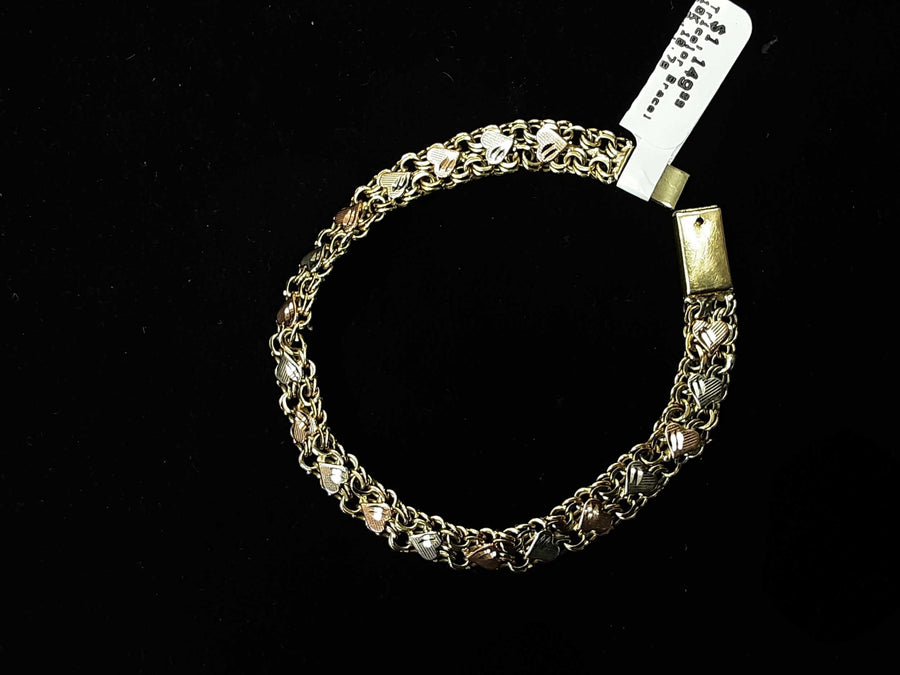 Tricolor Bracelet - Tricolor Gold 10k (.417) 10.7 grams 8 inch