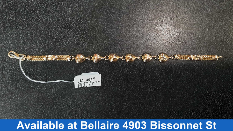 Bracelet - Yellow Gold 22k (.917) 6.7 grams 8 inch