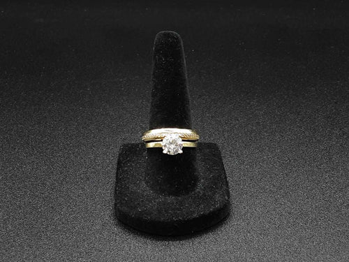 Ring - Engagement Set - Yellow Gold 14k (.585) 2.7 grams Size 6.5