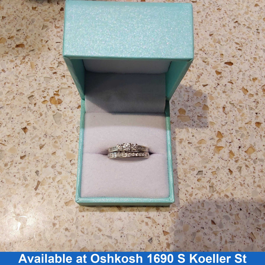 Ring - Engagement Set - White Gold 14k (.585) 4.4 grams Size 7