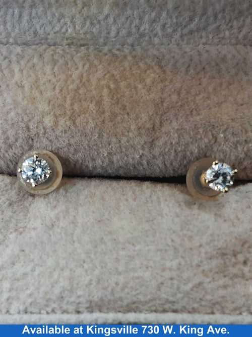 Double Stud Earrings - White Gold 14k (.585) 1.5 grams