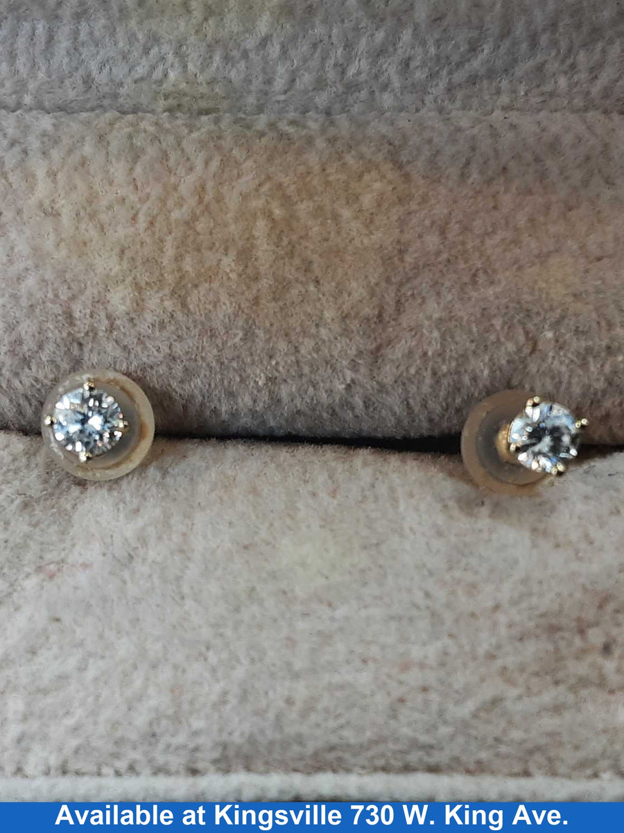 Double Stud Earrings - White Gold 14k (.585) 1.5 grams