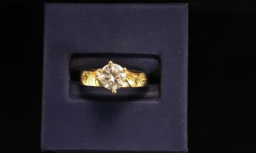 Ring - Engagement Set - Yellow Gold 14k (.585) 5 grams Size 9.5