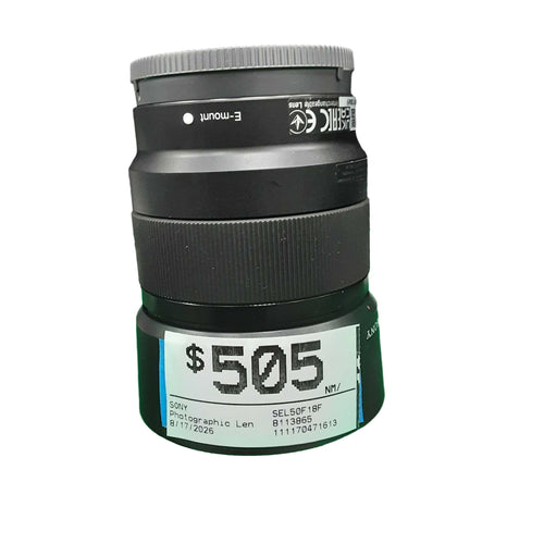 Sony Sel50f18f Black Photographic Lens