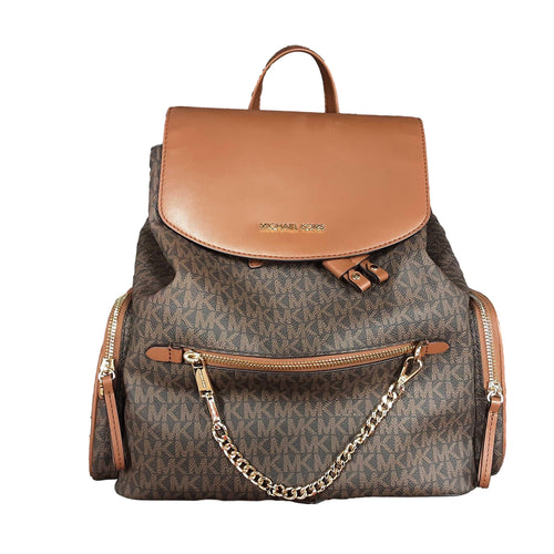 Michael Kors Nb-1411 Jet Set - Pvc Chain Brown Purse / Handbag