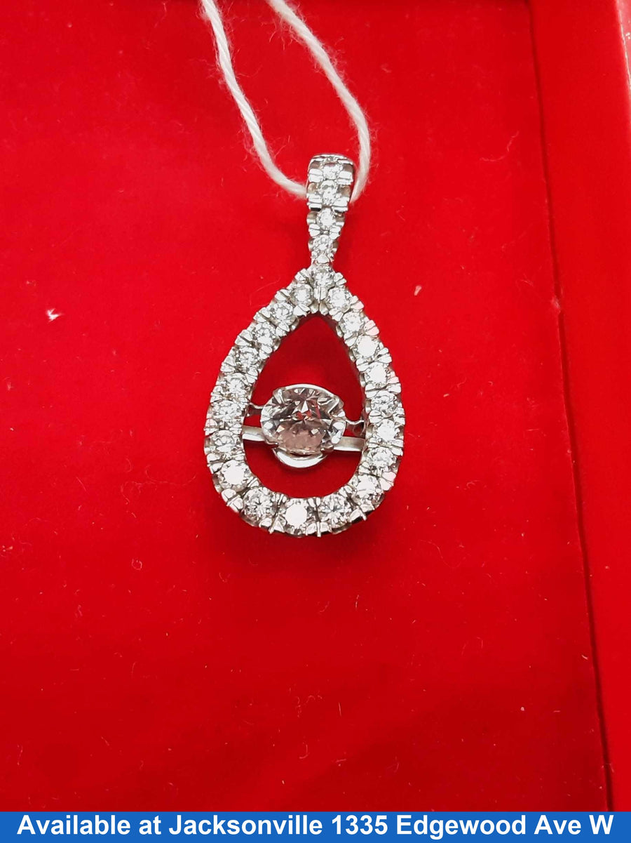 Diamond Pendant - White Gold 14k (.585) 4.5 grams