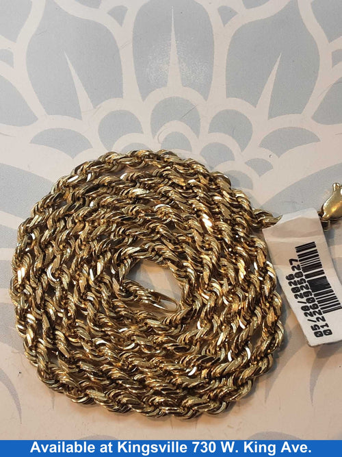 Rope Chain - Yellow Gold 10k (.417) 18.6 grams 22 inch
