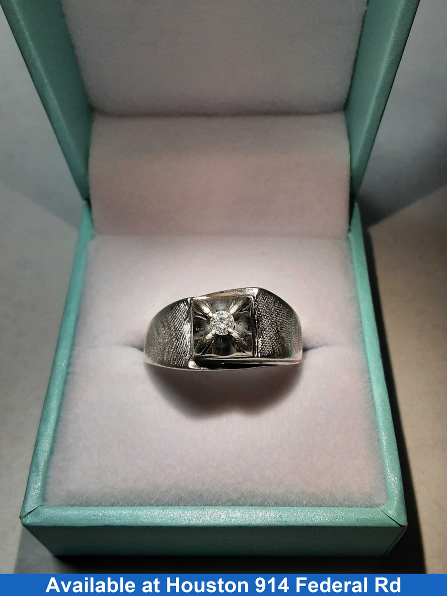 Women's Ring - Solitaire - White Gold 14k (.585) 5.9 grams Size 10.5