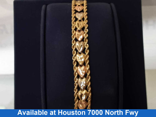 Bracelet - Tricolor Gold 14k (.585) 12 grams 65 inch