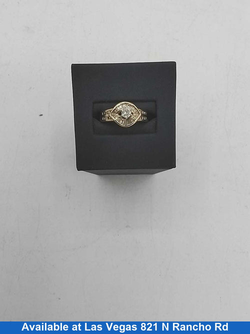 Women's Ring - Solitaire - Yellow Gold 14k (.585) 4.8 grams Size 9.5