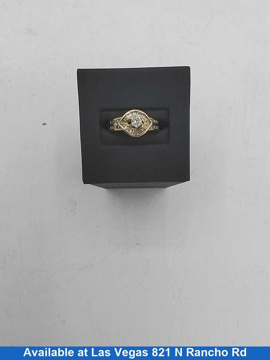 Women's Ring - Solitaire - Yellow Gold 14k (.585) 4.8 grams Size 9.5