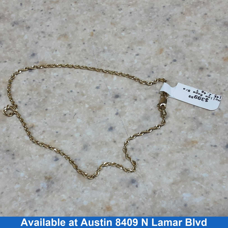 Rope Bracelet - Yellow Gold 14k (.585) 2.4 grams 10 inch
