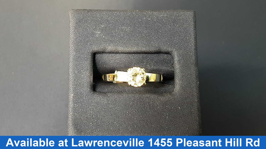 Women's Ring - Solitaire - White Gold 14k (.585) 1.8 grams Size 7