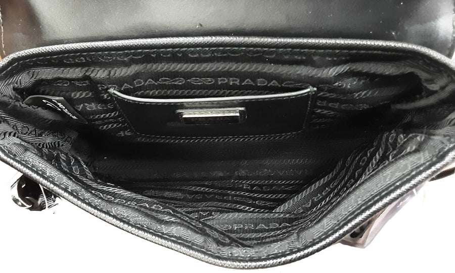 Prada Re-nylon Saffiano Leather Bag Black Purse / Handbag