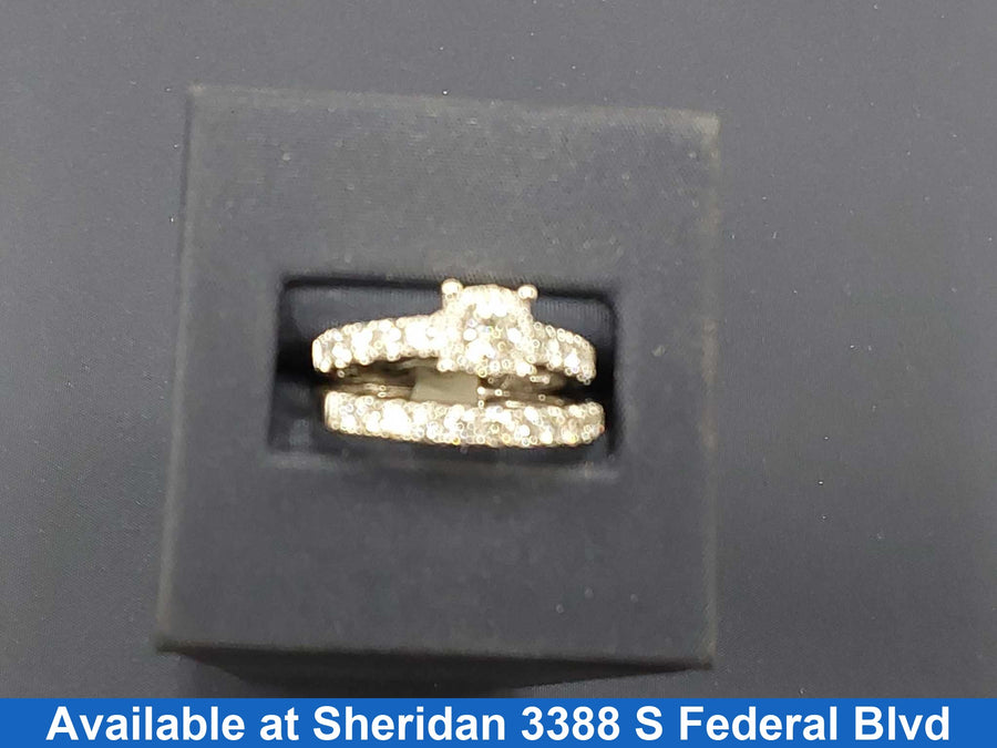Ring - Engagement Set - White Gold 14k (.585) 6 grams Size 7.5