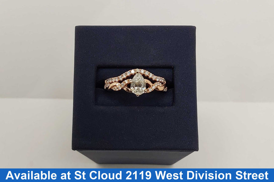 Ring - Engagement Set - Yellow Gold 14k (.585) 3.93 grams Size 8.5