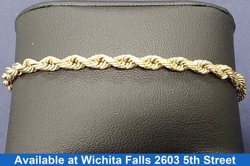 Rope Bracelet - Yellow Gold 10k (.417) 7.7 grams 7 inch