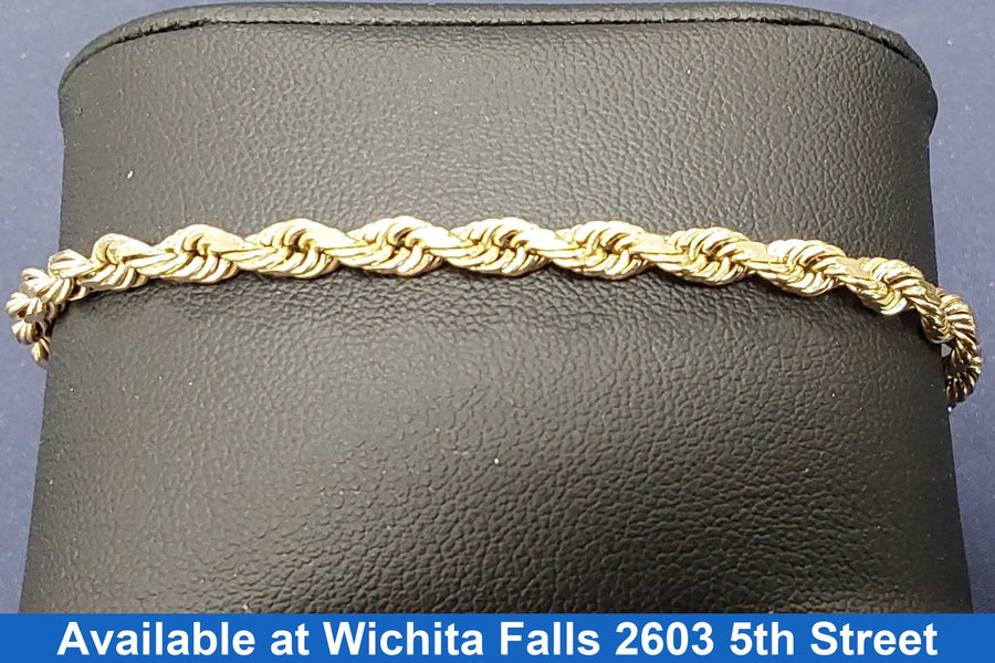 Rope Bracelet - Yellow Gold 10k (.417) 7.7 grams 7 inch