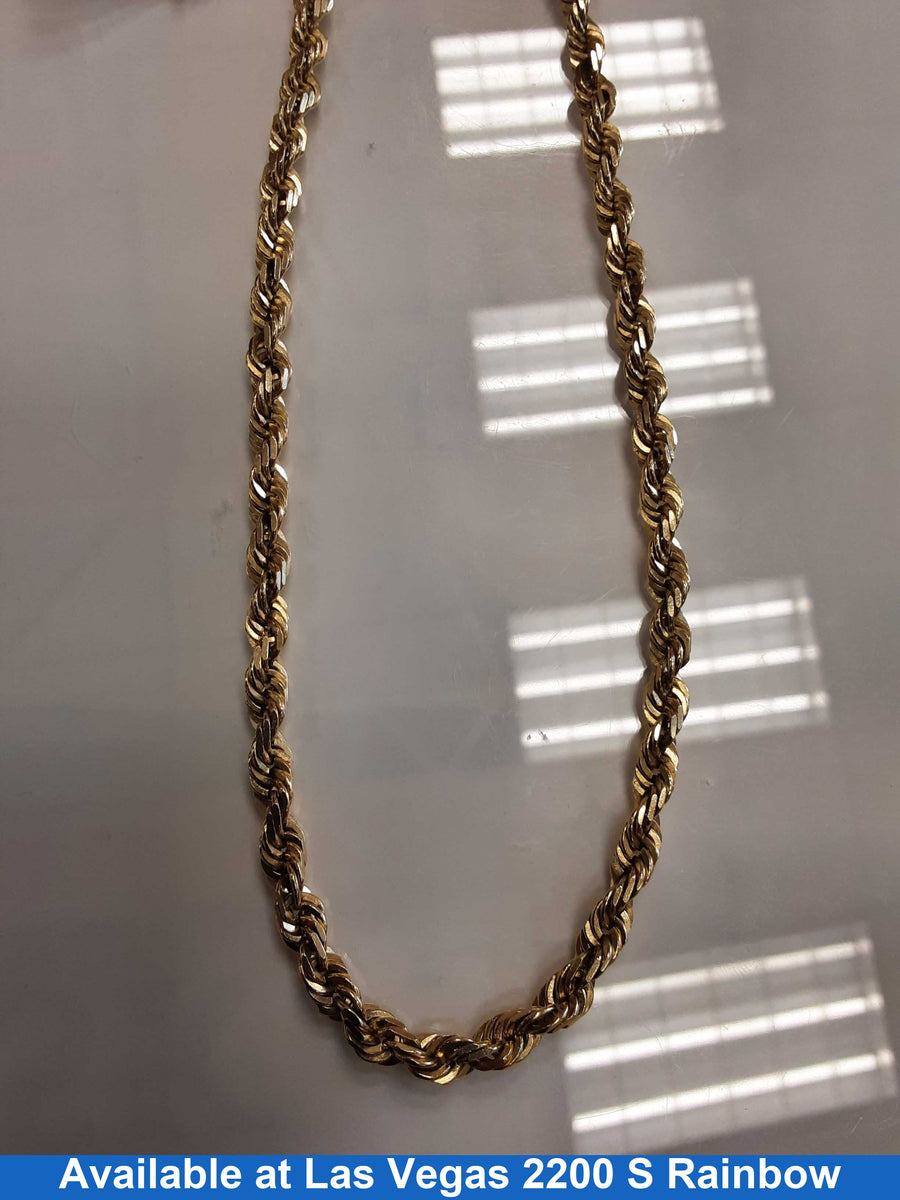 Diamond Cut Rope Chain - Yellow Gold 14k (.585) 69.3 grams 19 inch
