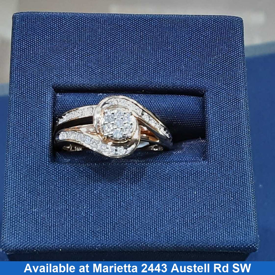 Ring - Engagement Set - Yellow Gold 10k (.417) 3.9 grams Size 20
