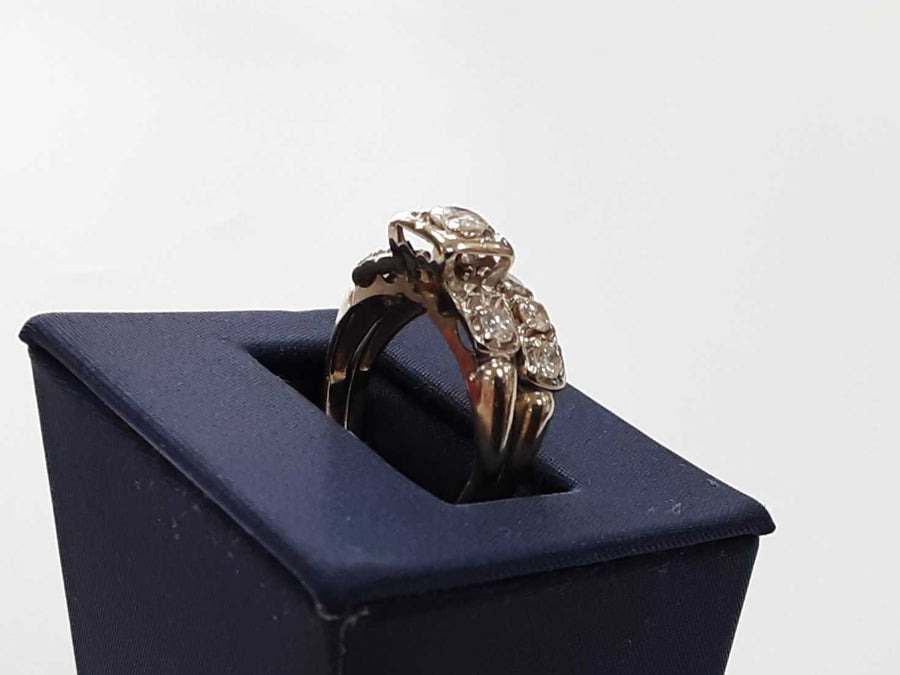 Engagement Set Diamonds White Gold 10k Size 8