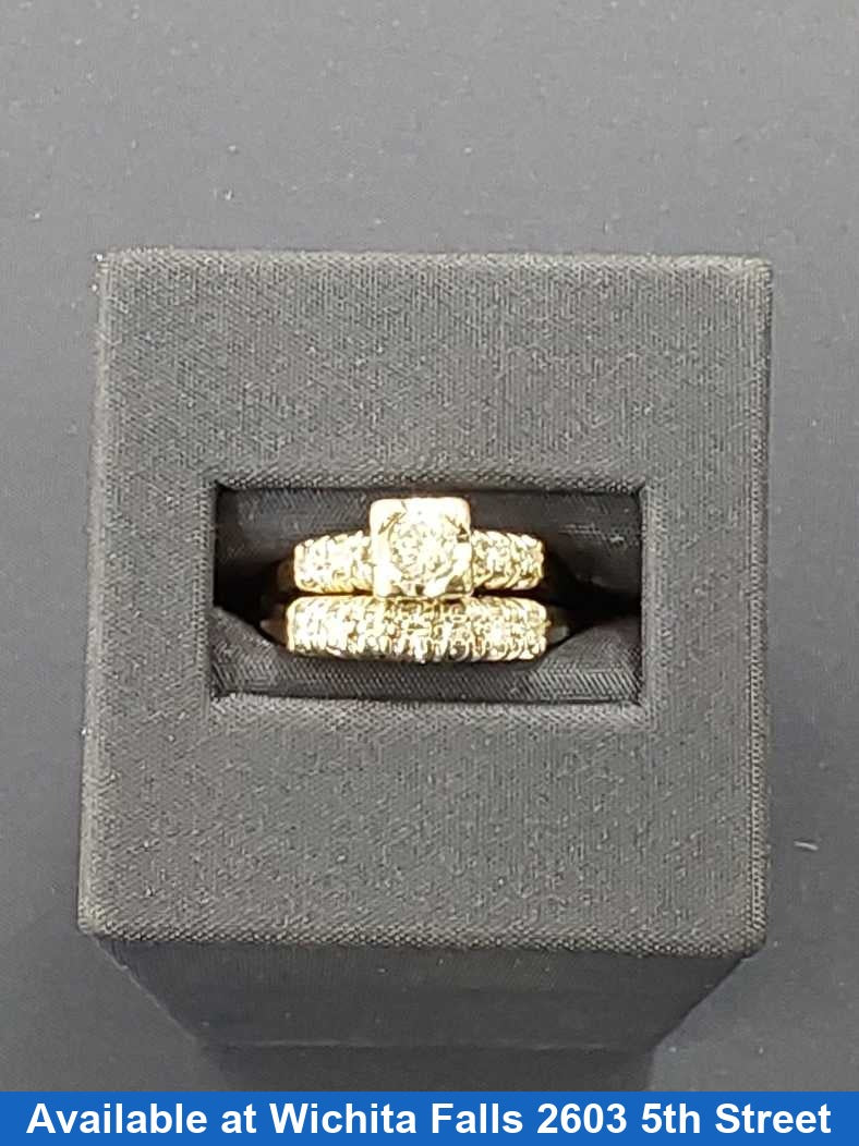 Ring - Wedding Set - White Gold 14k (.585) 4.3 grams Size 7