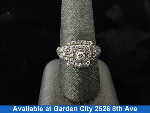 Ring - Engagement Set - White Gold 14k (.585) 3.8 grams Size 9.5