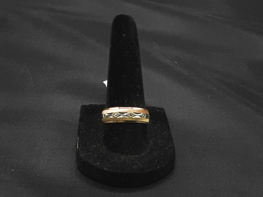 Ring - Wedding Band - Tricolor Gold 10k (.417) 2.1 grams Size 8