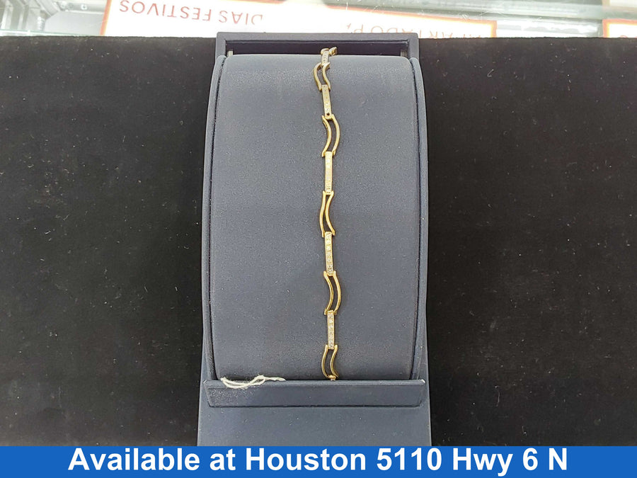 Tennis Bracelet - Yellow Gold 18k (.750) 9.6 grams 7 inch