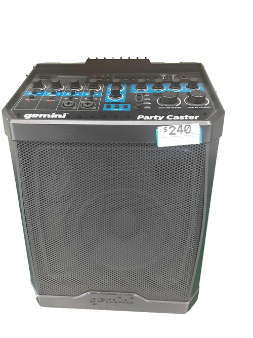 Gemini Party Caster Black Outdoor Speaker