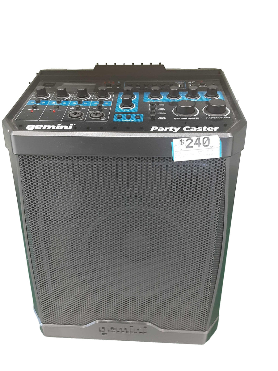 Gemini Party Caster Black Outdoor Speaker