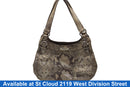 Coach Madison Maggie Python Embossed Hobo Gray Purse / Handbag