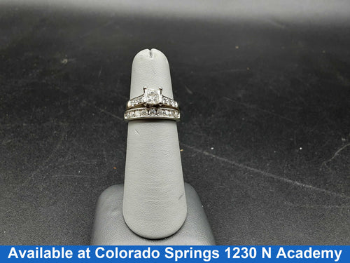 Ring - Engagement Set - White Gold 14k (.585) 5.9 grams Size 5.5