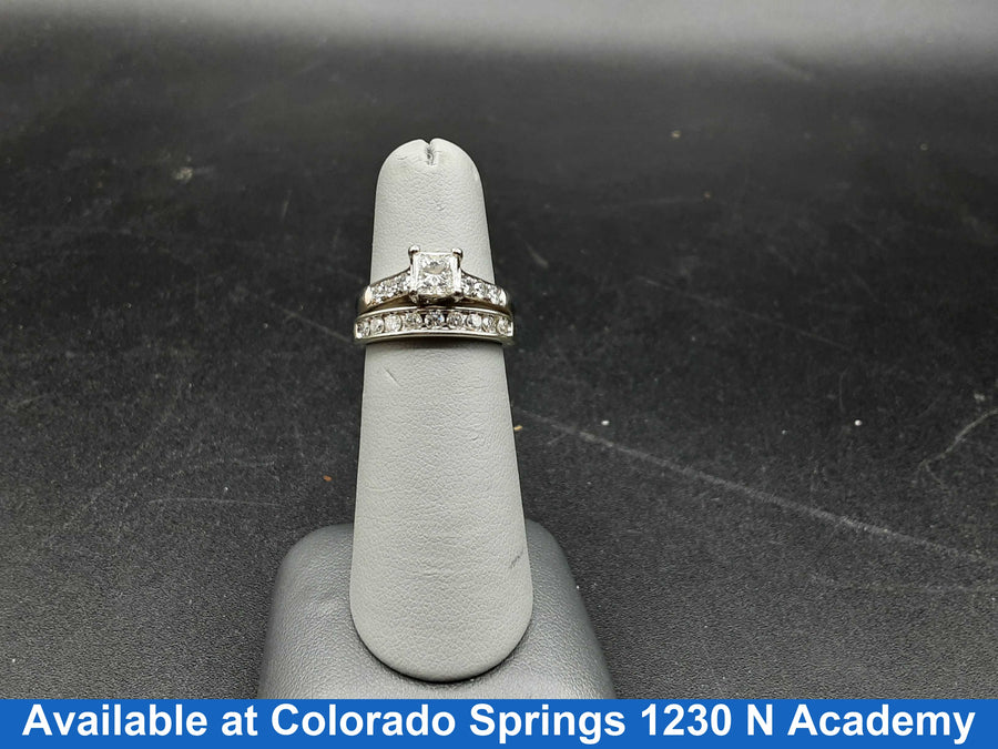 Ring - Engagement Set - White Gold 14k (.585) 5.9 grams Size 5.5