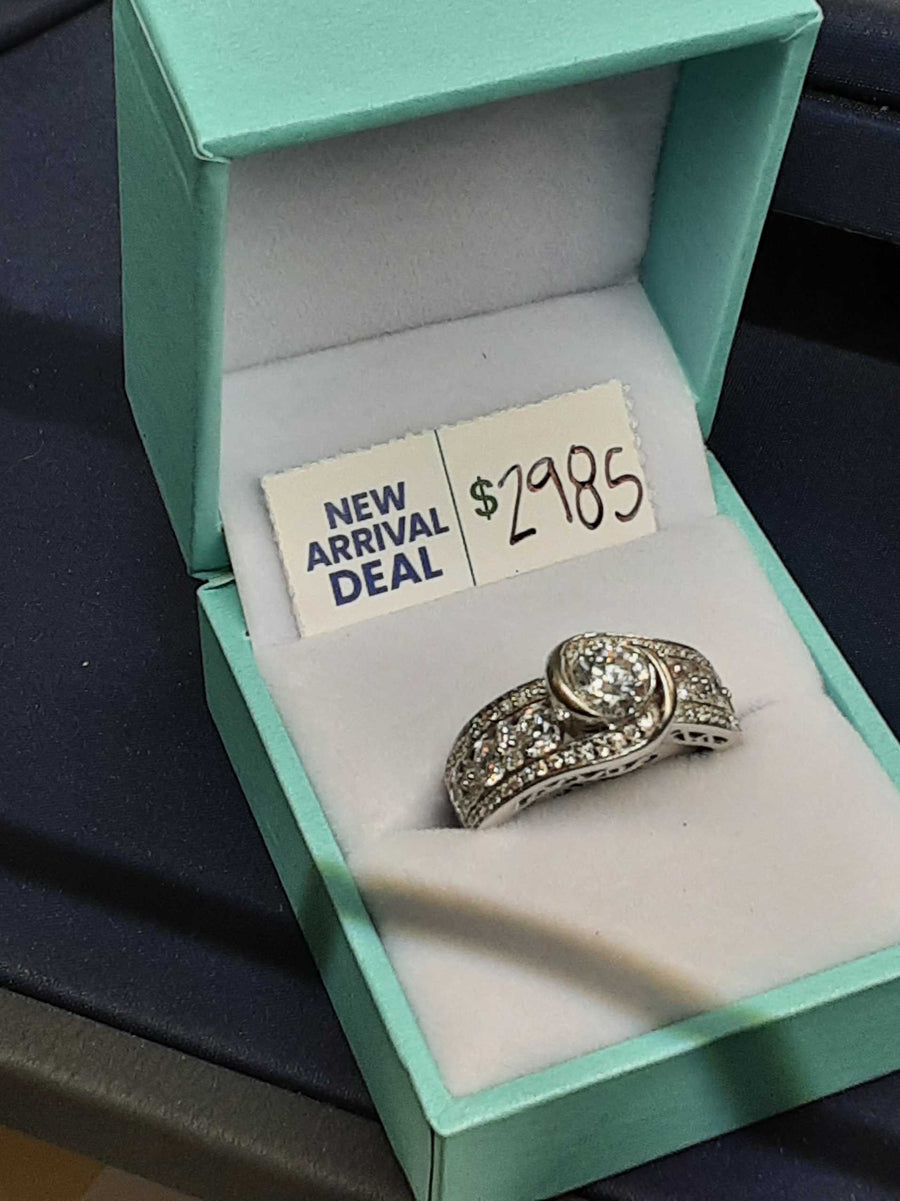 Ring - Wedding Set - White Gold 14k (.585) 7.3 grams Size 20