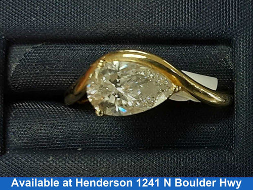 Women's Ring - Solitaire - Yellow Gold 14k (.585) 2.3 grams Size 20