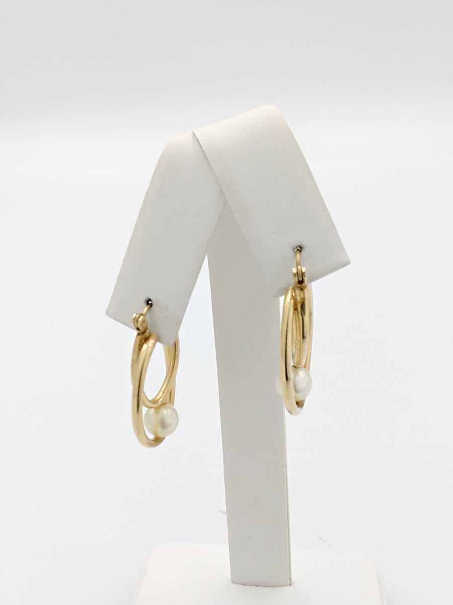 Pearl Earrings - Yellow Gold 14k (.585) 2.8 grams